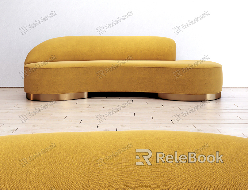 Modern Multiplayer Sofa Fabric Double Sofa model