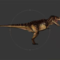 Ferocious Tyrannosaurus Rex Dinosaur With Open Mouth And Striped Body