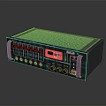 Black Headphone Speaker With Multiple Ports Knobs Display Screen And Mesh Texture