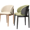 Modern Stylish Dining Chairs With Comfortable Fabric Seats And Wooden Legs In Multiple Colors