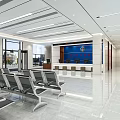 Modern Public Service Hall With Bright Interior Waiting Area Seats And Reception Desk