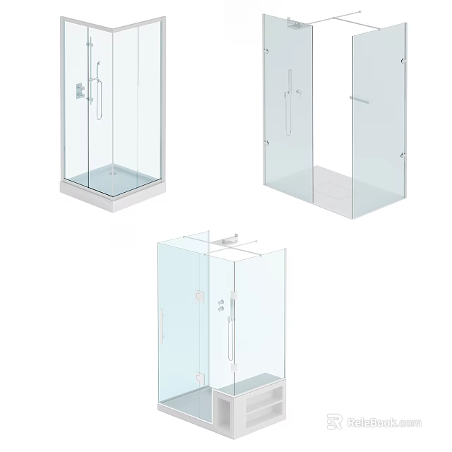 Glass Shower Sauna Enclosure Design With Different Modern Styles And Structures 3d model 