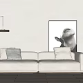 Modern Minotti double sofa 3d model