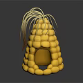 Unique Yellow Corn Shaped Decorative Structure With Tassels And Hollow Design