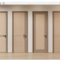 Modern Wooden Hinged Doors With Different Panel Patterns For Home Use 3d model