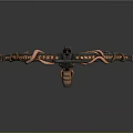 Mechanical Decorative Bow With Orange Cords And Brown Metal Frame