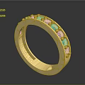 Elegant Gold Ring With Small Diamonds Smooth Shiny Surface And Reflection