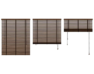 Natural Wood Venetian Blinds With Adjustable Slats And Classic Design For Home Windows 3d model