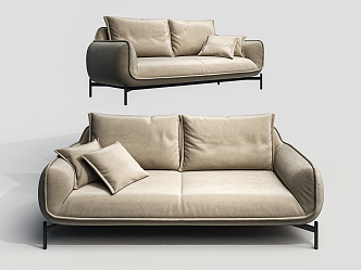 Modern double sofa 3d model