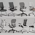 Modern Office Chairs Collection With Mesh Design Adjustable Features And Multiple Color Options 3d model