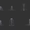 Various Water Fountain Designs Showcasing Different Spray Patterns And Shapes 3d model