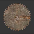 Industrial Equipment Rusty Metal Gear Mechanical Component With Vintage Industrial Design And Construction