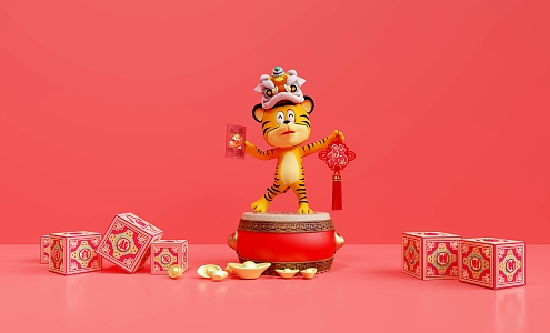 Modern Year of the Tiger Scene Year of the Tiger Image 3d model