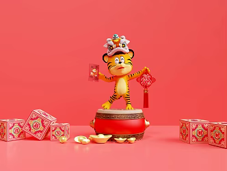 Modern Year of the Tiger Scene Year of the Tiger Image 3d model