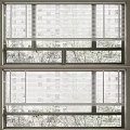 Modern Casement Window With White Blinds And Trees Outside Buildings View