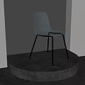 Transparent Leisure Chair With Black Metal Legs Modern Design On Gray Display Platform