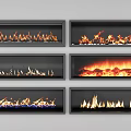 Modern Built in Fireplaces with Various Realistic Flame Effects and Designs 3d model