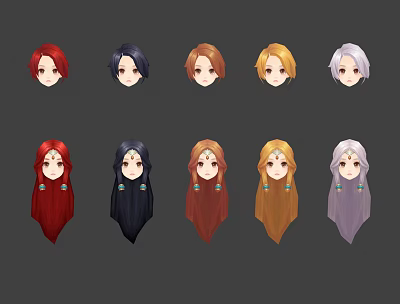 Modern Hair Hairstyles 3d model