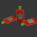 Thomas Schaeffer Red Bottles With Green Caps And Label Packaging Design