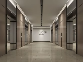 Elevator hall 3d model