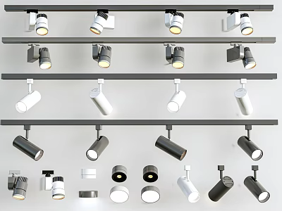 Modern downlight spotlight track spotlight magnetic attraction track lamp linear lamp track lamp 3d model