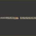 Wood Stone Long Decorative Strips With Different Colors Textures And Reflective Surface On Gray Background