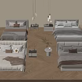 Stylish Double Bed Designs With Neutral Tones Bedside Tables Pendant Lights And Rugs