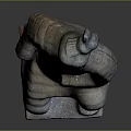Ancient Chinese Terracotta Warrior Sculpture With Kneeling Posture Intricate Armor And Traditional Hair Bun