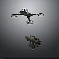 Tactical Quadcopter Drone And Portable Launcher Unit Remote Control Equipment Device