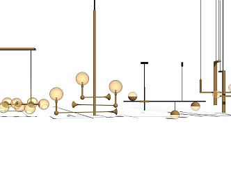 Light Luxury Chandelier Metal Chandelier 3d model