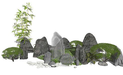 New Chinese landscape sketch rockery stone 3d model