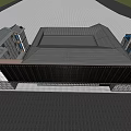 New Chinese Style Gate Community Gate 3d model