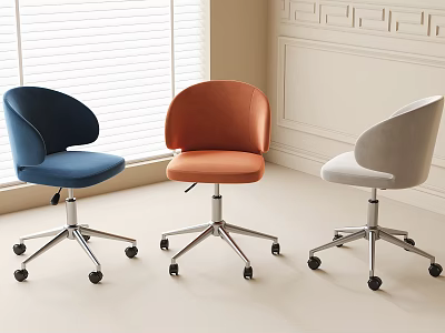 Modern Office Chair With Multiple Colors Velvet Upholstered And Metal Swivel Casters 3d model