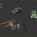 Military Vehicles Including Tanks And Soldiers With Laser Effects