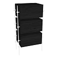 Modern Black Entryway Cabinet And Side Cabinet With Wooden Drawers And Metal Legs