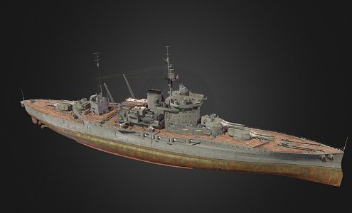 modern warship destroyer weapon ship cruiser ship 3d model