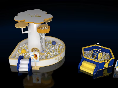 Colorful Indoor Playground Equipment Featuring Slide Ball Pit And Interactive Structures 3d model