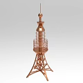 Copper Colored Industrial Equipment Tower Structure With Metal Framework Grid Design And Top Antenna