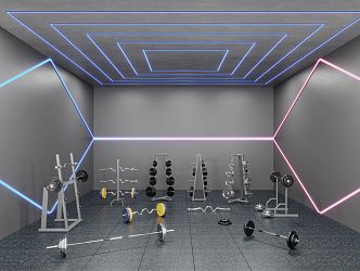 INDUSTRIAL LOFT GYM WEIGHTING AREA 3d model