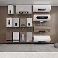 Various Wall Mounted Water Heaters With Modern Designs And Colors 3d model