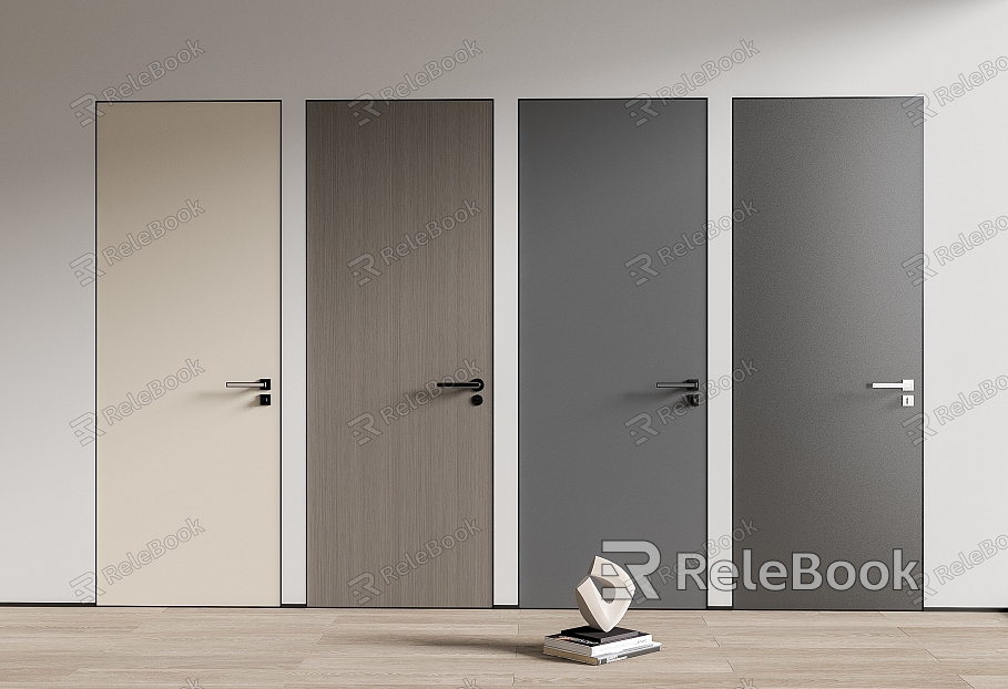 Modern Flat Door Simple Single Door Wooden Door model