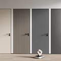 Modern Hinged Doors In Beige Wood Gray And Dark Gray With Sleek Design