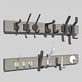 Wooden Wall Mounted Hook Racks With Various Metal Hooks And Styles