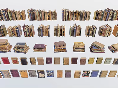 Colorful Books And Magazines Stacks With Various Sizes Colors And Styles 3d model