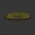 Yellow Leather Shoulder Bag With Top Handle And Decorative Buckles