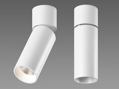 Modern White Downlights and Spotlights with Sleek Cylindrical Design for Interior Lighting Applications 3d model