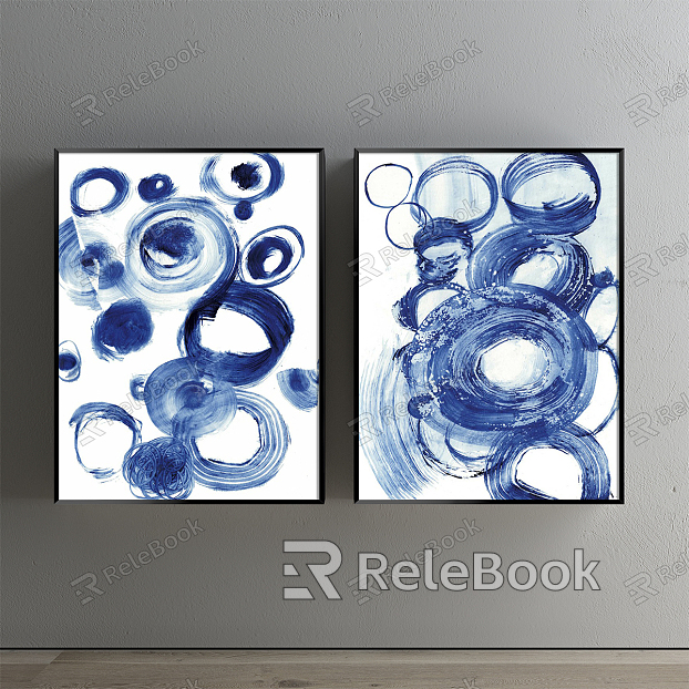 Modern abstract painting simple blue porch decorative elements decorative elements decorative painting model