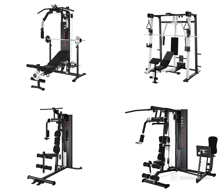 Multi functional Gym Fitness Equipment With Different Training Machines For Home Workouts 3d model 