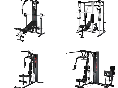 Multi functional Gym Fitness Equipment With Different Training Machines For Home Workouts 3d model