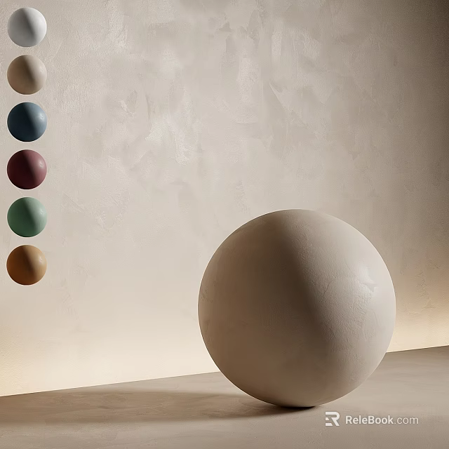 Spherical Decorative Components with Beige Large Sphere and Colorful Small Spheres in Minimalist Background 3d model 